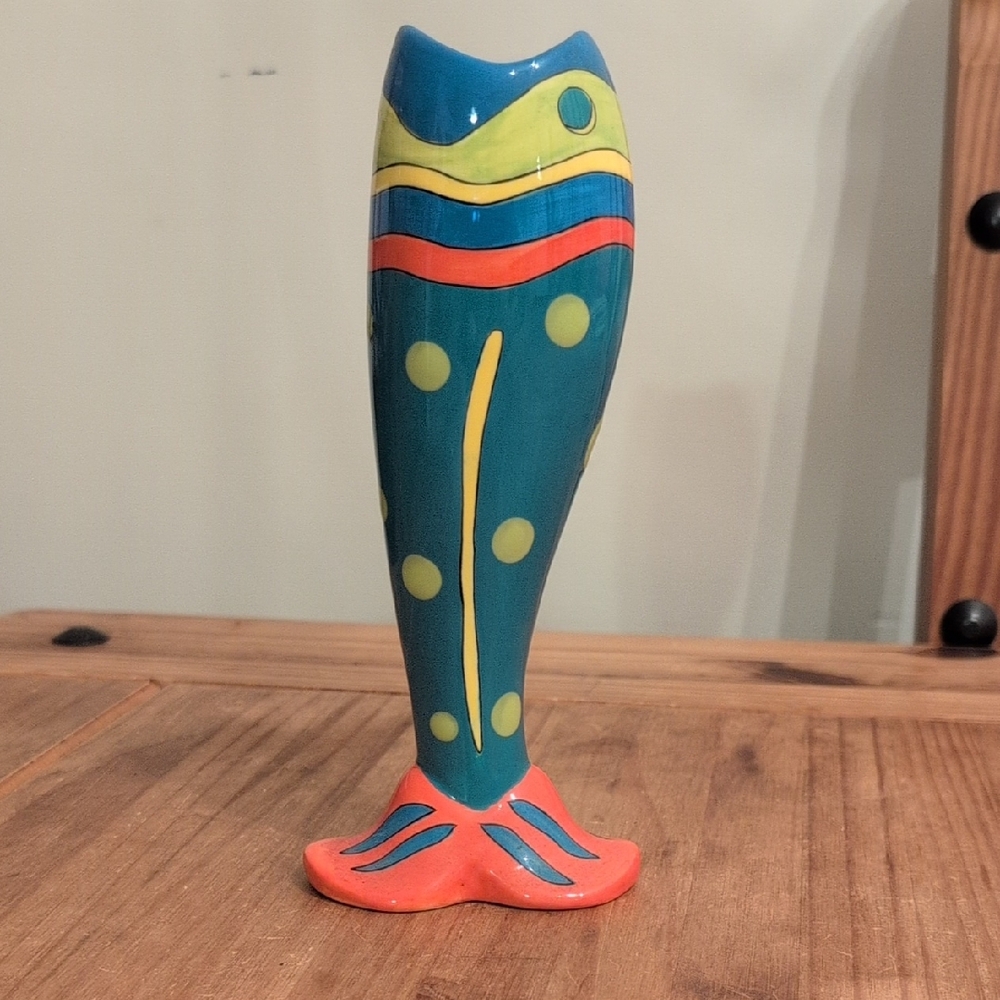 Dantes Design Group Multicolored Fish Vase